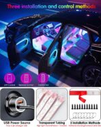 72 LED USB Interior Car Strip Lights Dream Color RGB-IC 12V DC with App RF Remote Control Multicolor Footwell Under Dash Chasing Inside Light Kits Music Sync Mode LED Lights for Cars Truck ATV UTV - Image 4
