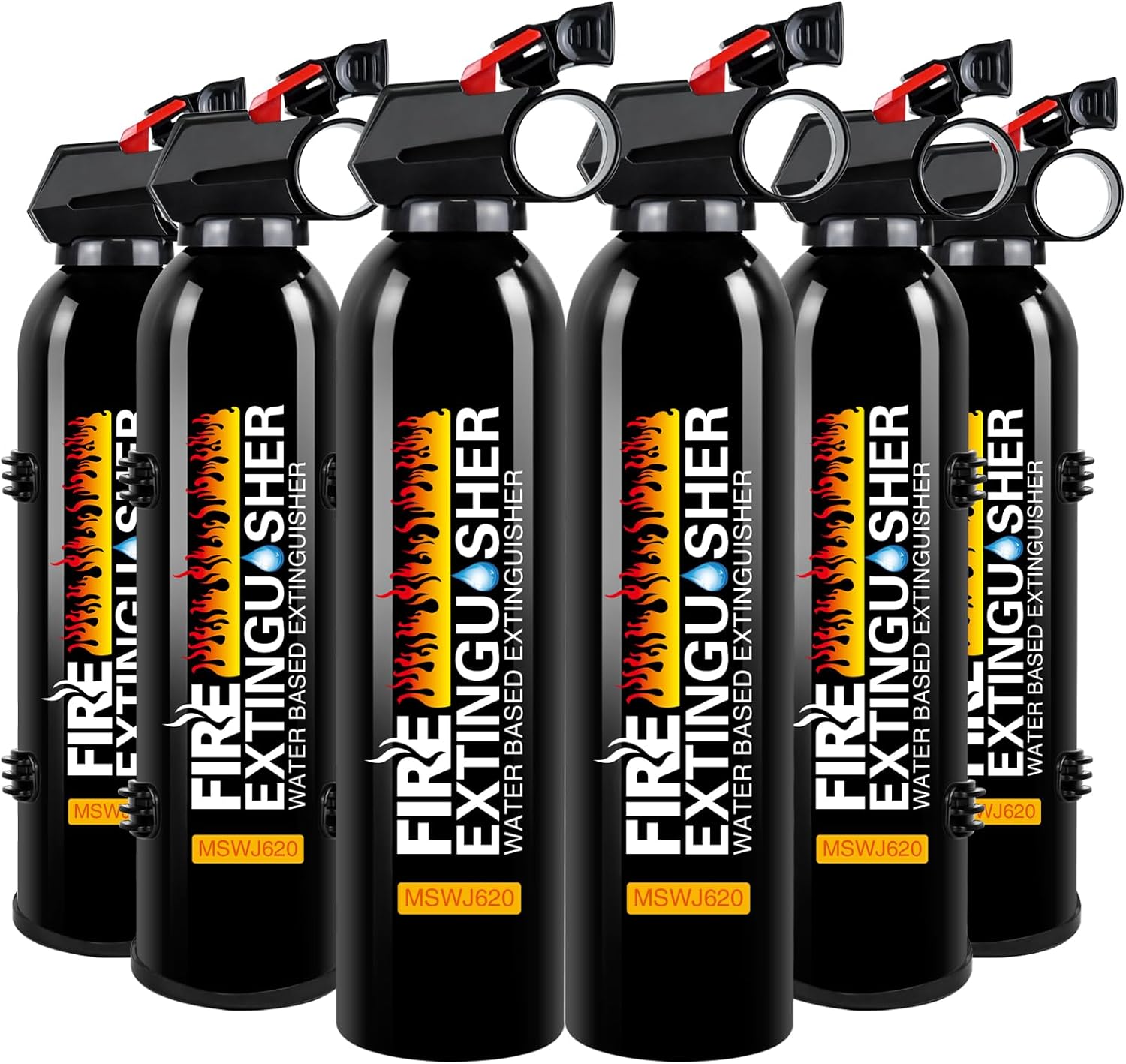 71apiQgMBJL._AC_SL1500_.jpg 6Pack Fire Extinguisher for Home - 8 in 1 Portable A, B, C, K Fire Extinguishers with Mount, 620ml Emergency Survival Extinguisher for Vehicle, Car, Boat, Truck & Office, Versatile Fire Protection - Image 1
