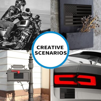 Embossed 3D Metal All Black American Flag Emblem Decal Stickers (1 Pair), Matte Black 5" x 3" Patriotic USA US Flag Car Decals Bumper Stickers for Truck, Window, Motorcycle, Support US Military - Image 4