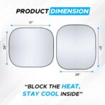 Car Windshield Sun Shade Foldable | Front Windshield Shade for Sun, Heat and UV Rays | Sunshade for Car Front Window and Interior Sun Protection | Medium (28 x 31 inches) - Image 5