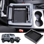 Car Armrest Storage Box Tray Compatible with INEOS Grenadier 2022 2023 2024 2025 2026 Center Console Armrest Organizer Storage Box Tray With Anti-Slip Mat ABS Accessories