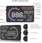 Heads Up Display for Cars, Digital Speedometer for Car A8 with OBD Function, 5.5 Inch Large Screen, HUD Speedometer for Car for All Vehicles (OBD2 Speedometer A8) - Image 4