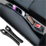 2PCS Car Seat Gap Filler Organizer,2 in 1 Car Gap Filler with Fill and Storage Function for Storing Phones Keys Cards,Universal Multifunctional No Drop Seat Guard for Cars