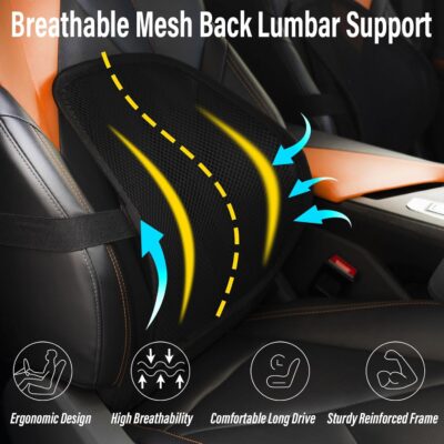 Lumbar Support Back Support for Office Chair 2 Pack Lumbar Support Pillow for Car Chair Back Support with Double Layer Breathable Mesh & Adjustable Straps - Image 2