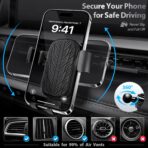 CAR PASS Leather Rubber Steering Wheel Covers Set,Heavy Duty Steering Wheel Covers&Mobile Phone Holder, Tire Tread Pattern Design,Non-Slip Wear-Resistant,Suitable for Steering Wheel 14 1/2”-15”Black - Image 3