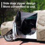 210D Full car Cover Suitable Compatible with Mercedes C-Class C300 2016-2021,All-Weather car Cover,Sun Protection, rain Protection, dust Protection, Wind Protection (Brown) - Image 3