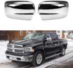 Chrome Side Mirror Covers Caps Compatible with 2009-2018 Dodge Ram 1500 and 2019-2024 RAM 1500 Classic Without Turn Signal Cut-Outs (Chrome-without Cut-Outs) - Image 8