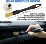 7PCS Car Detailing Brush Set, Ultra Soft Boars Hair Car Interior Detailing Brushes, Car Interior Detailing Kit, Car Cleaning Gel Supplies Kit, Car Dust Brush, Car Accessories for Truck, Suv, Interior - Image 3