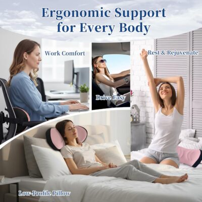 Lumbar Support Pillow for Office Chair - Lumbar Pillow for Car, Memory Foam Ergonomic Lumbar Support Pillow for Car Back Support for Office Chair Back Support Cushion - Image 6