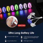 4PCS Wireless Led Lights for Car with Remote,8 Colors Car Interior Lights,Portable Rechargeable Led Night Light,Music Sync Color Change Lights. - Image 5