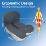 Memory Foam Seat Cushion,Office Chair Cushion with Lumbar Support for Back Pressure Relief, Car Seat Cushion with Adjustable Strap,Sciatica Pad Cushions for Car,Truck, Desk,Gaming Chair - Image 8
