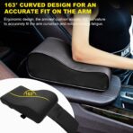 Car Armrest Cushion, Soft Memory Foam Auto Armrest Pillow with Storage Bag, Leather Center Console Arm Rest Padded Cushion with Phone Holder, Universal Car Accessories (Black) - Image 6