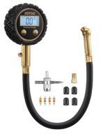 AstroAI Tire Pressure Gauge for Cars with Backlit LED, Solid Brass with Rubber Hose, Air Bleeder Valve, ANSI B40.7 Grade 2A(±0.5%), 3-250PSI