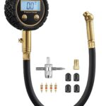 AstroAI Tire Pressure Gauge for Cars with Backlit LED, Solid Brass with Rubber Hose, Air Bleeder Valve, ANSI B40.7 Grade 2A(±0.5%), 3-250PSI