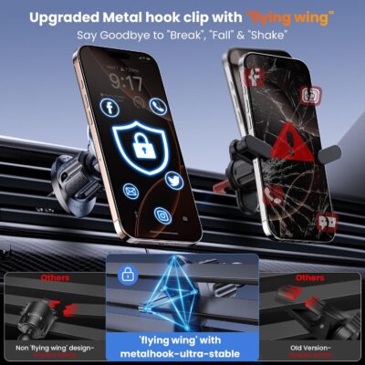 for MagSafe Car Mount Magnetic Phone Holder for Car [2026 Upgraded 22X Magnets & Double-Hooks] Phone Holders for Your Car Stand for Dashboard Vent GPS for iPhone 17/16/15/14/13 Android etc - Image 7