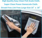 Fish Scale Streak Free Magic Glass Window Car Mirror Microfiber Cleaning Cloth Cleaner Cloths,Lint Free Stainless Steel Windshield Shower Cleaning Cloth,Miracle Polishing Towels Shiny Wipes,Pack 6,Mix - Image 2