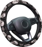 GENANY Skull Blossom Spring Steering Wheel Cover, Non-Slip Neoprene Car Steering Wheel Cover, Breathable Steering Wheel Covers, Sweat-Absorbing Accessories, Spring Auto Gifts