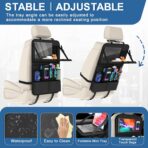 Car Backseat Organizer with Detachable Steering Wheel Tray, 11-Pockets Storage & Tablet Holder, Kids Kick Mats Protector - Travel Accessories (1-Pack) - Image 7