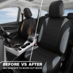 CAR PASS Waterproof Car Seat Covers Front Seats Only with 5mm Composite EVA, Neoprene Car Seat Cover with Separate Headrest Cover, Quick Setup Universal Fit for Car SUV Trucks,Airbag Compatible（Gray - Image 6