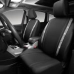 CAR PASS Leather Bling Diamond Car Seat Cover 2 Front Interior Sets, Waterproof Universal Shining Glitter Crystal Sparkle Fit for 95% Automotive Truck SUV Cute Women Girl, Black Silver Rhinestone - Image 2