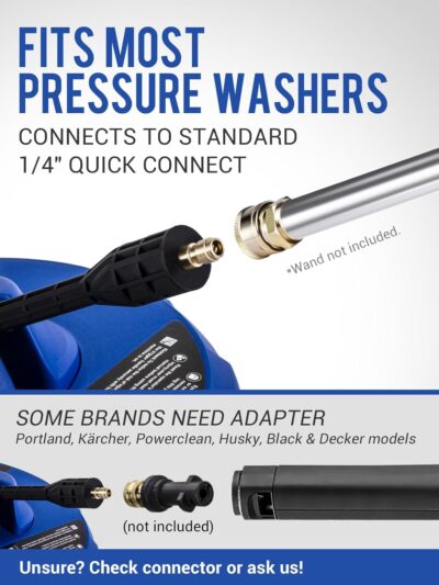 MEKOH 14” Electric Pressure Washer Surface Cleaner Attachment, 2500 PSI Universal Power Washer Accessories for Driveway Sidewalk Deck Patio Concrete Cleaning, 1/4" Quick-Connect, Dual Rotary Nozzles - Image 6