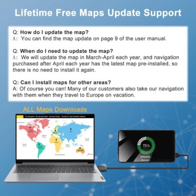 Car GPS Navigation 7 Inch Truck Navigator Latest Maps Touch Screen Vehicle GPS Commercial Trucker Voice Navigation Speeding Warning Free Lifetime Update of Maps - Image 7
