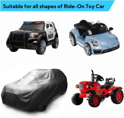 Large Kids Ride-On Toy Car Cover, Outdoor Wrapper Resistant Protection for Electric Battery Powered Children Wheels Toy Vehicles-Universal Fit, Water Resistant, UV Rain Snow Protection (Black) - Image 5