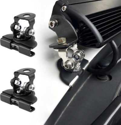 2PCS Car LED Light Bar Mounting Brackets with Hex Wrenches,Adjustable Car Accessories Hood Mount Light Brackets,Universal Car LED Grill Lights Bar Brackets for Car Truck SUV (Black) - Image 6