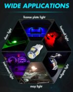 Alopee 30 Pack Multi Color (6 Colors Mixing) 194 LED Bulb T10 Wedge LED Bulb 5SMD-5050 168 2825 W5W 158 501 DC 12V Replacement for Car Interior Dome Map Door Trunk Courtesy Light - Image 6