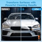 18 bar Cordless Pressure Washer, 6L/min Portable High Pressure Electric Washer with 2 Batteries, 6 in 1 Nozzle Cordless Battery High Pressure Washer, Sprays 6-10m Away, for Car/Patio/Floor Cleaning - Image 5