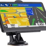 GPS Navigator for Car, 2026 Map 7 inch Touch Screen Car GPS 256-16GB,Voice Turn Direction Guidance, Support Speed and Red Light Warning, North America Lifetime map Free Update Truck(Brown)