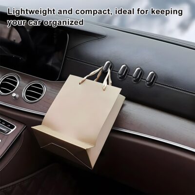 4 PCS Car Mini Hooks, Self-Adhesive Multifunctional Hanging Car Storage Hooks on Dashboard, Universal Vehicle Hook Stickers for Keys Mask Charging Cable, Car Accessories (Glossy) - Image 5