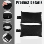 2-Pack Car Headrest Neck Pillows, 100% Cotton Fill with Adjustable Strap, Breathable Support for Driving & Travel (Black-Checkerboard) - Image 3