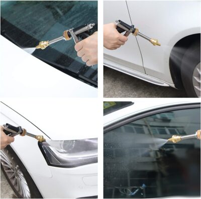 Car Washer Kit,100W Electrical Car Wash Pump Portable High Pressure 12V130PSI Car Washer Kit with Cigarette Lighter Adapter for Car, Garden, Pets Cleaning, Automatic On/Off Switch - Image 6