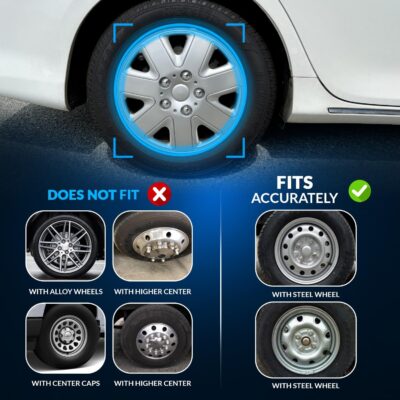 Tuningpros WC3-16-1026-B - Pack of 4 Hubcaps - 16-Inches | Black | Style 026 Style Snap-On (Pop-On) Type Matte Black Wheel Covers Hub-caps - Image 5