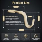 Amooca 4-Pack Car Headrest Hooks Vehicle Storage Organizer for Purses Handbags Groceries Coats –Holds 55lbs 360° Rotating Simple Design Beige - Image 6