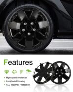 SCITOO 16 Inch Black hubcaps, universally Adaptable to Cars, Trucks, SUVs, Simple to Mount, Elegant Design, rustproof Wheel Rim Cover Set of 4 - Image 5