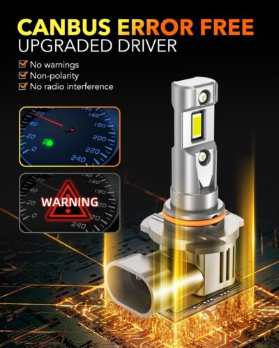 OXILAM 9006 LED Bulbs, 800% Brighter 30000LM, 6500K White HB4 CANBUS Ready LED Bulbs for Low Beam Replacement, Pack of 2 - Image 6