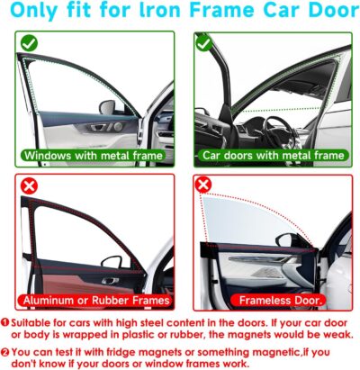 2 PCS Car Window Shades, Magnetic Double Layer Car Side Window Sun Shades with Full Shade/Half Shade, Front Window Covers for Driver,Car Accessories - Image 7