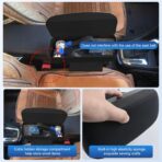 CDEFG Car Armrest Support Elbow Rest Pad Armrest Extender Console Storage Organizer Universal Fit for Most Cars - Image 4