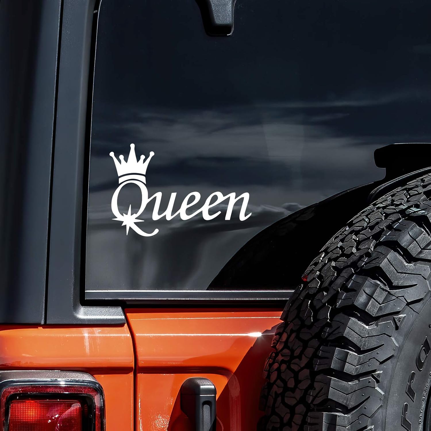 71bwbHYmx2L._AC_SL1500_.jpg Vool Queen Styling Vinyl Decal Car Truck Laptop Bumper Sticker Decal 8" (White) - Image 1