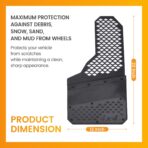 Heavy Duty Mud Flaps All Weather Resistant Splash Guards Compatible with Universal Trucks SUVs Vans Off-Road and Daily Use (4PCS Black Front&Rear) - Image 5