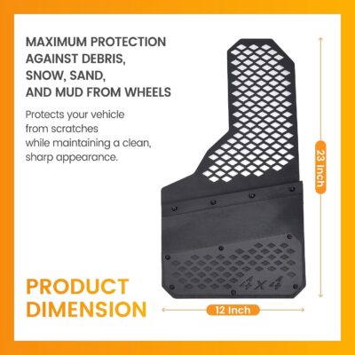 Heavy Duty Mud Flaps All Weather Resistant Splash Guards Compatible with Universal Trucks SUVs Vans Off-Road and Daily Use (4PCS Black Front&Rear) - Image 5