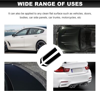 Car Hood Decal Sticker, Automotive Side Body Stripe Graphics Racing Bumper Sticker, Universal Vehicle Skirt Roof Bonnet Vinyl Decal Exterior Decoration, Car Accessories (Black) - Image 6