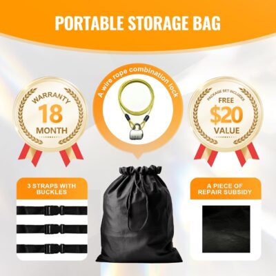 Heavy Duty SUV Car Cover for Automobiles All Weather Waterproof, Outdoor Snowproof UV Protection Windproof, Door Zipper, Soft Cotton Universal Car Covers (Black, Fit SUV 191"-200") - Image 8