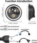 Zmoon 5 3/4 5.75 Inch LED Headlight for Motorcycle, Compatible with Harley Davidson Sportster Iron 883 Dyna Street Bob Super Wide Glide Low Rider Night Rod Train Softail, IP67 Waterproof, 1PCS - Image 6