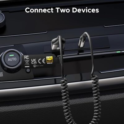 UGREEN Aux to Bluetooth 6.0 Car Adapter with LDAC, 3.5mm Aux Adapter Built-in Microphone, Car Bluetooth Audio Receiver for Hands-Free Calls Compatible with Speaker & Home Audio - Image 4