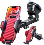 VANMASS Phone Holders for Your Car 2026 Ultimate Phone Mount Military-Grade Windshield Dashboard Vent【Newest Best Strongest】 Cell Phone Car Mount for iPhone 16 Pro Max 15 Samsung Android,Red