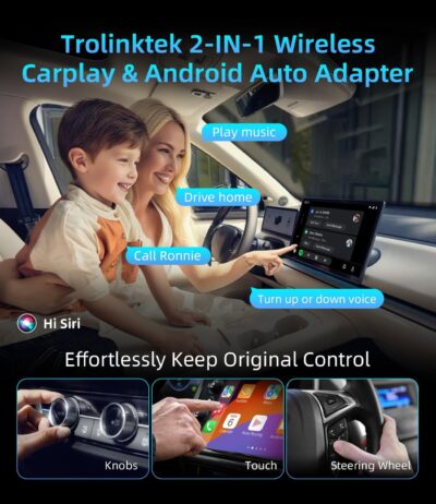 Mini Wireless Carplay Adapter for Apple iPhone, Converts Wired to Wireless Car Play Adapter, CarPlay Dongle Stick for Car(2015+), USB & Type-C Plug & Play for iPhone iOS 10+ Android 11+ - Image 4
