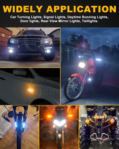 Qasim DRL LED Strip Car Daytime Running Light 14in White Automobile Decorative Warning Lights Yellow Streamer Flow Turn Signal Light Strip Bar 12V (2Pcs, 34.5cm) - Image 7